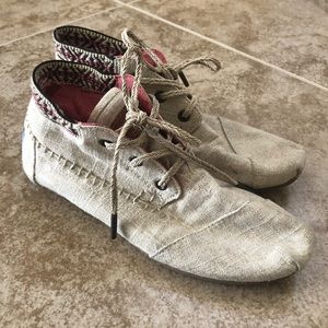 TOMS Canvas Ankle Boots Size 6.5